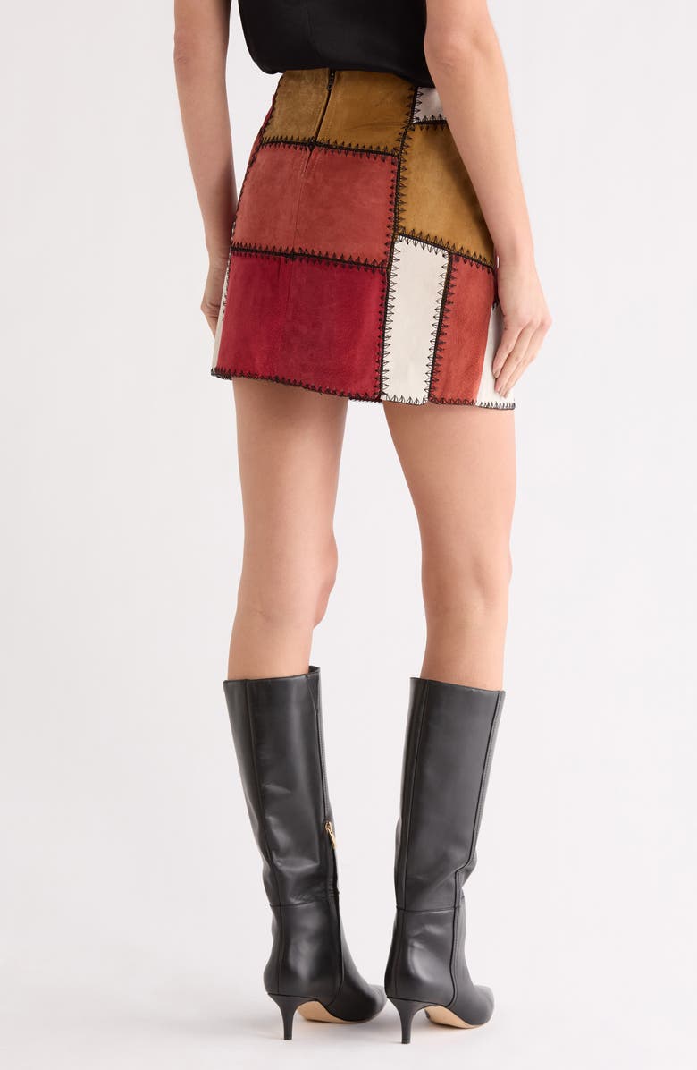 matty m. Patchwork Miniskirt, Alternate, color, Brick
