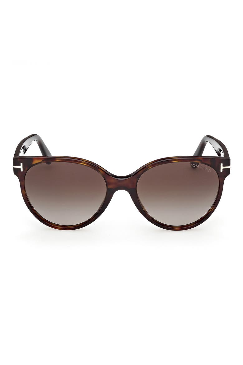Tallulah 56mm Gradient Round Sunglasses, Main, color, DARK HAVANA / GRADIENT SMOKE