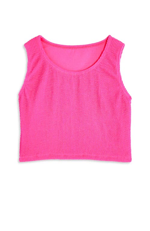Limeapple Crinkle Cropped Tank Top In Pink