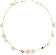 Kate Spade New York summer daze pavé crystal bug & flower scatter necklace