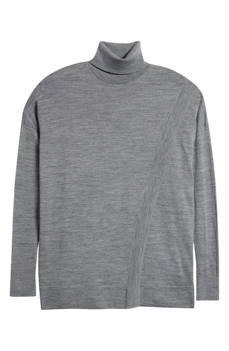 AllSaints Bern Merino Wool Turtleneck Sweater, Alternate, color, Grey Marl