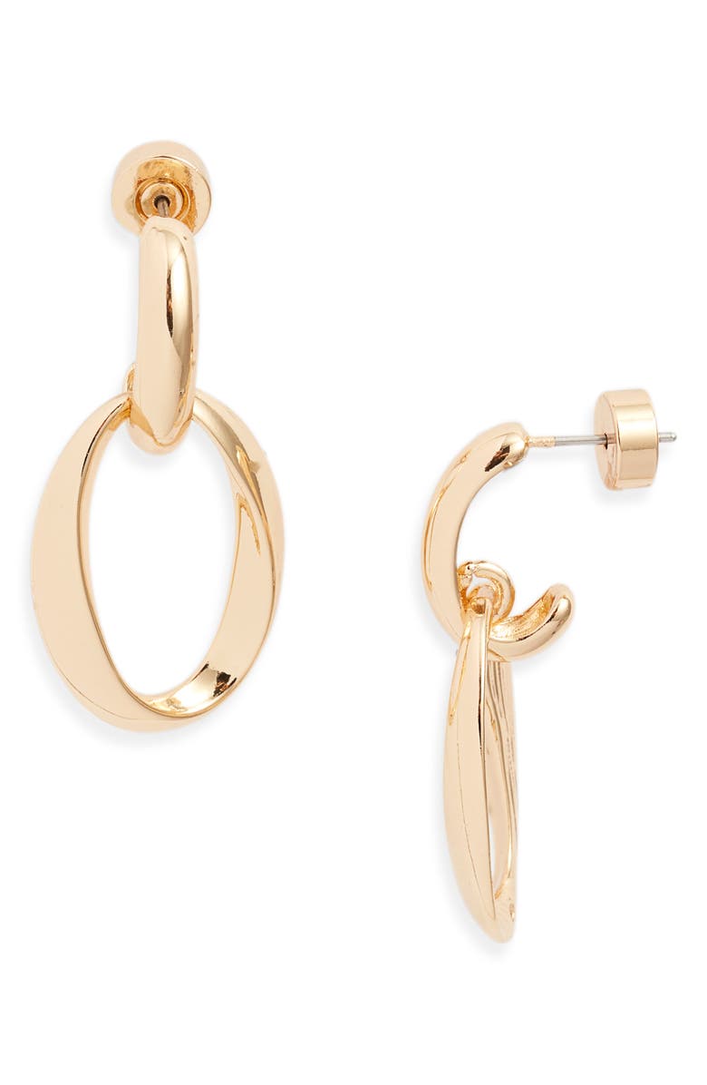 Nordstrom Twisted Oval Hoop Earrings, Main, color, Gold