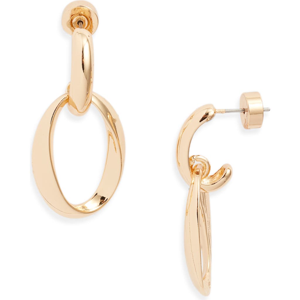 Nordstrom Twisted Oval Hoop Earrings In Gold