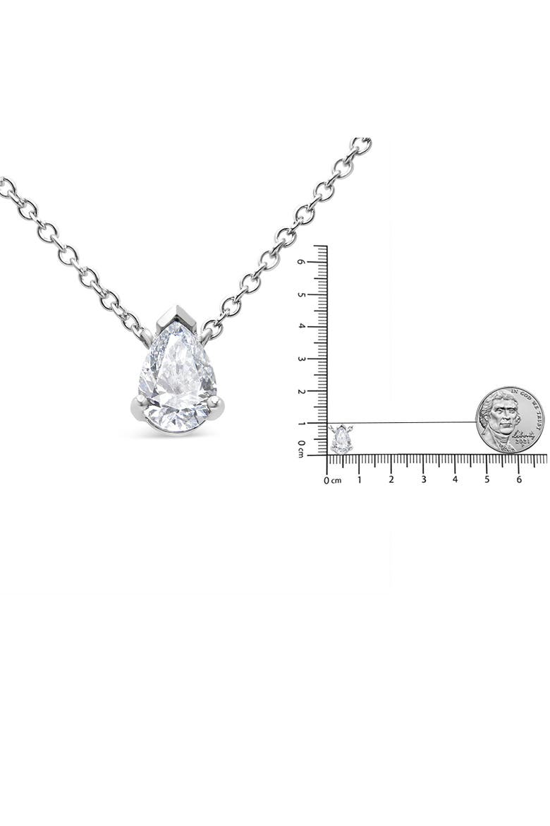 14K White Gold 1/2 Cttw Lab Grown Pear Shape Solitaire Diamond Pendent Necklace, Alternate, color, White