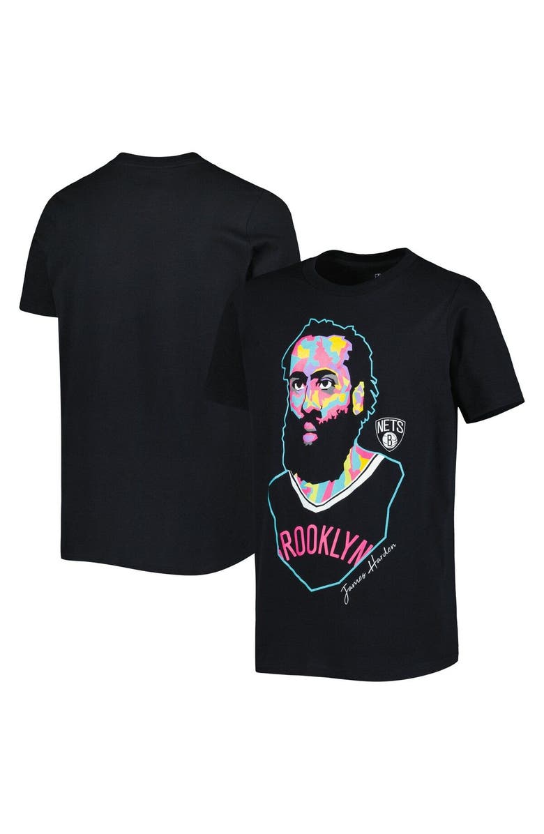 Outerstuff Youth James Harden Black Brooklyn Nets Artist Series Player T-Shirt, Main, color, 