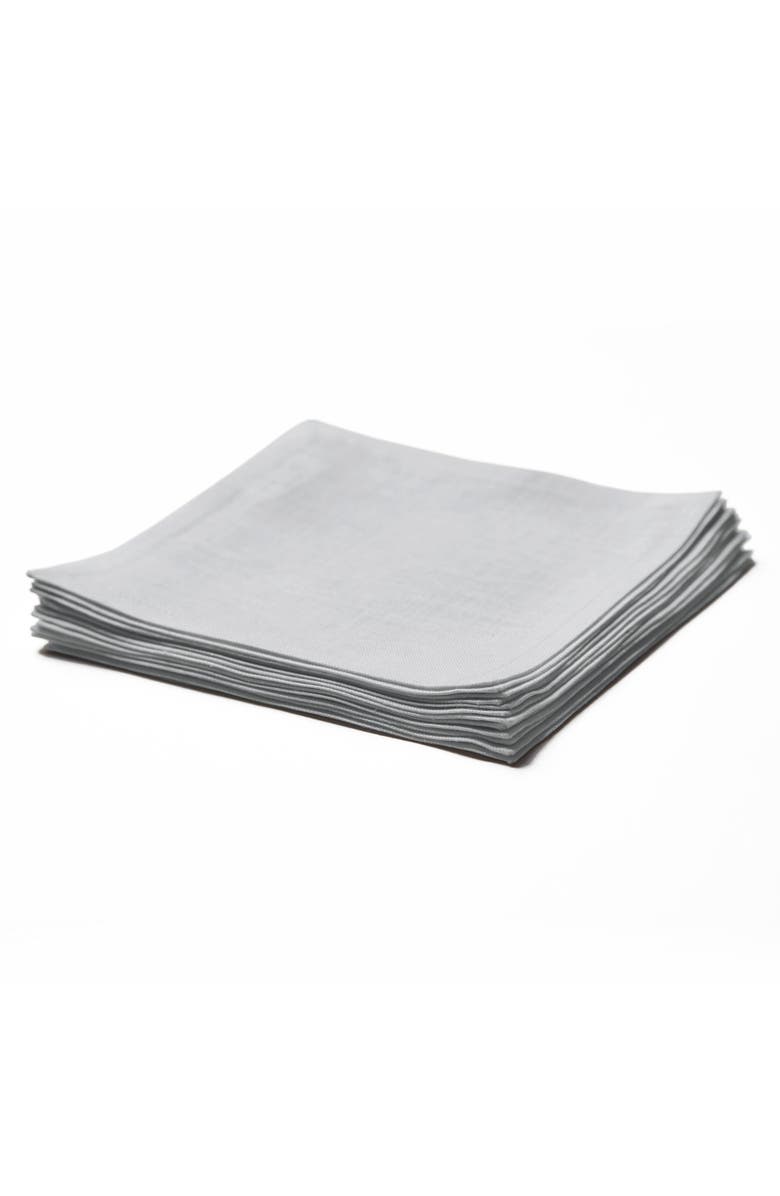 Solino Home Linen Cocktail Napkins - Fete, 6" x 6", Alternate, color, Soft Grey