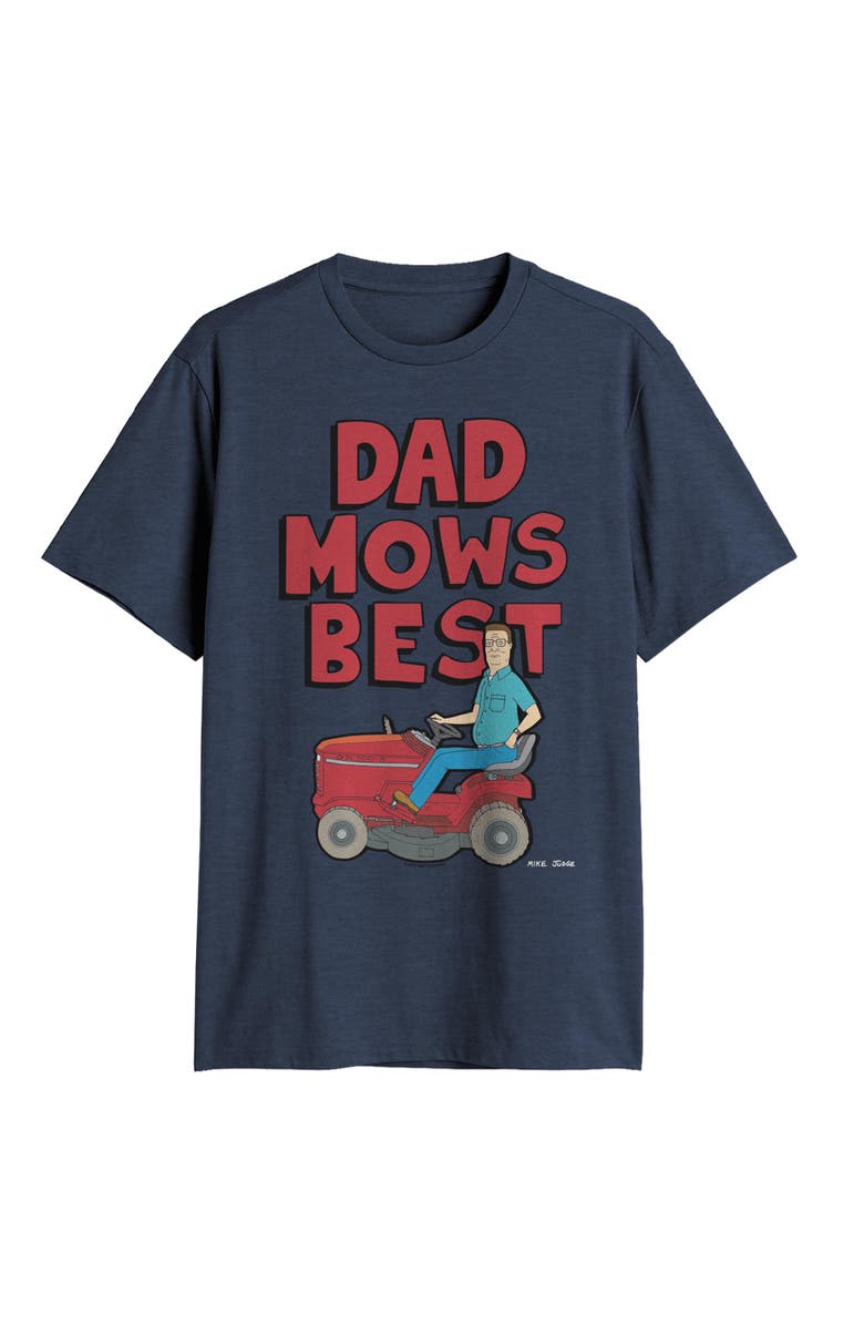 King of the Hill Men's King of the Hill This Dad Mows Best  Graphic T-Shirt, Main, color, Navy Blue Heather