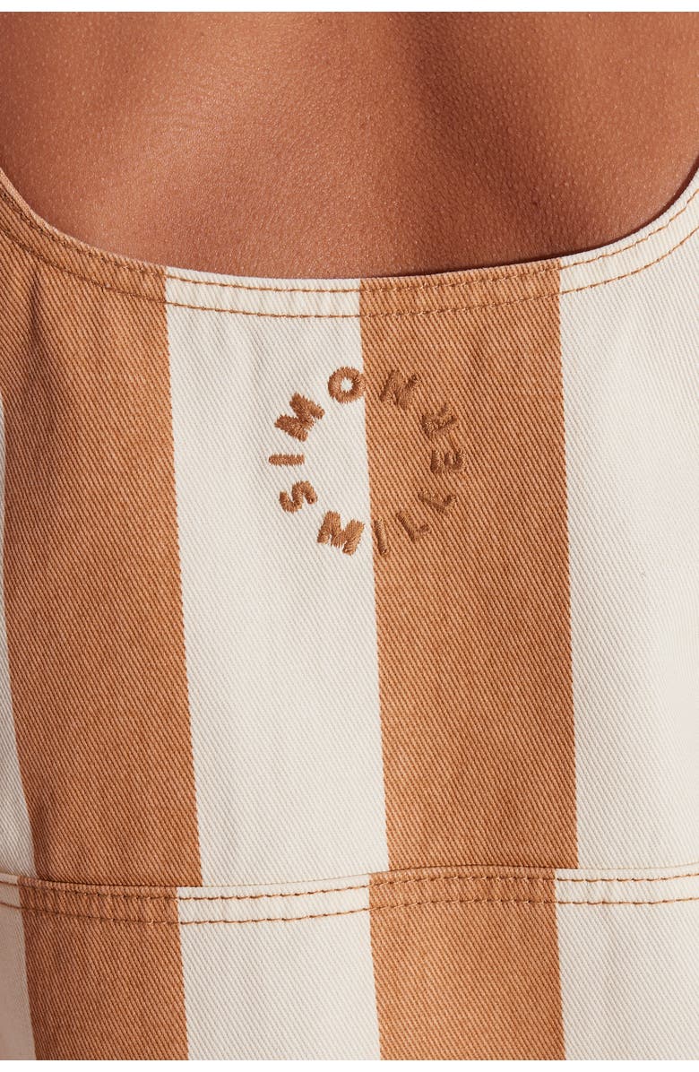 SIMONMILLER DENIM Sahara Striped Denim Dress - Tan Stripe, Alternate, color, Tan Stripe