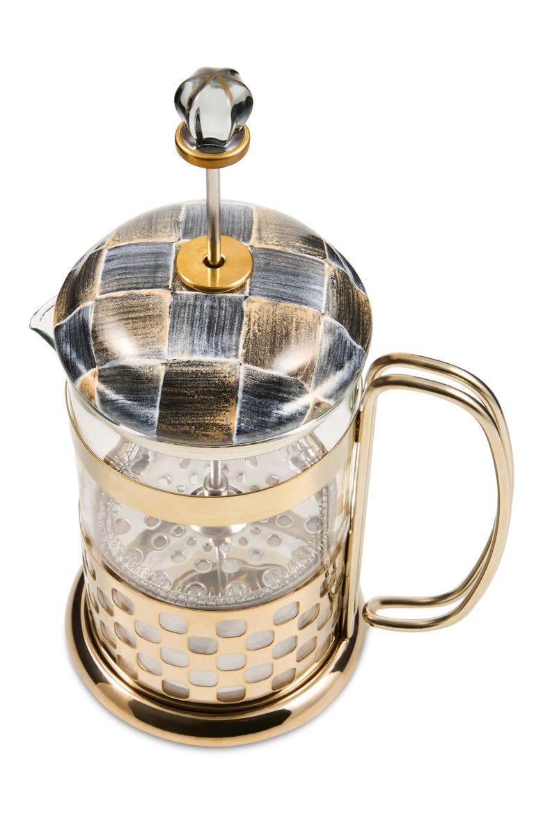 Mocha Check French Press, Alternate, color, BROWN