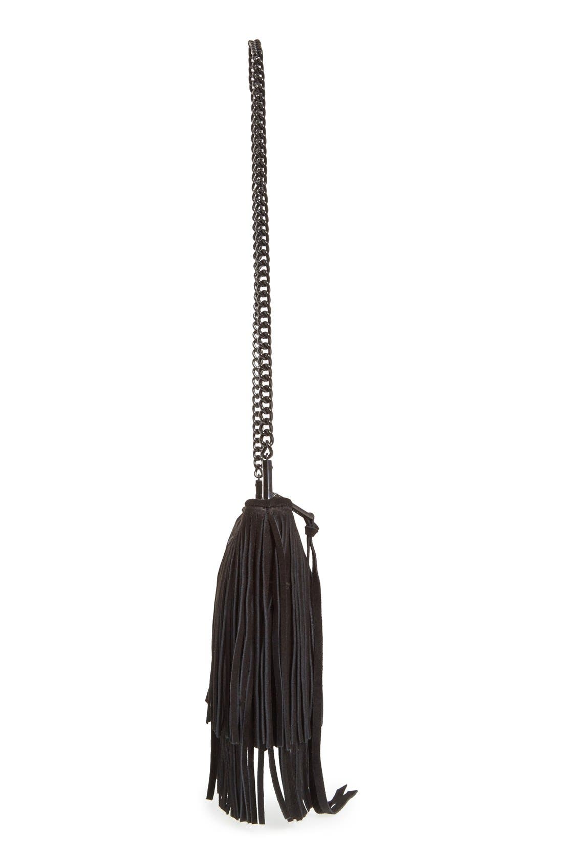 'Large Finn' Clutch, Alternate, color, BLACK