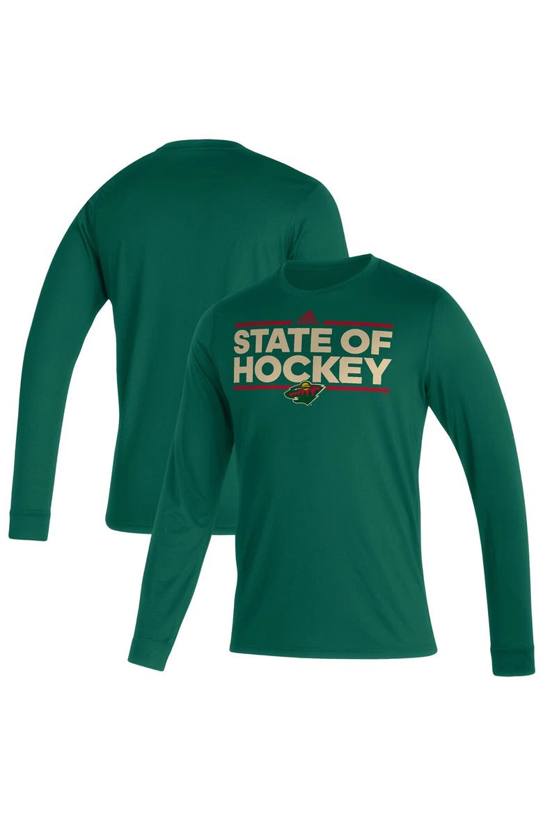Men's adidas Green Minnesota Wild Dassler AEROREADY Creator Long Sleeve T-Shirt, Main, color, Green