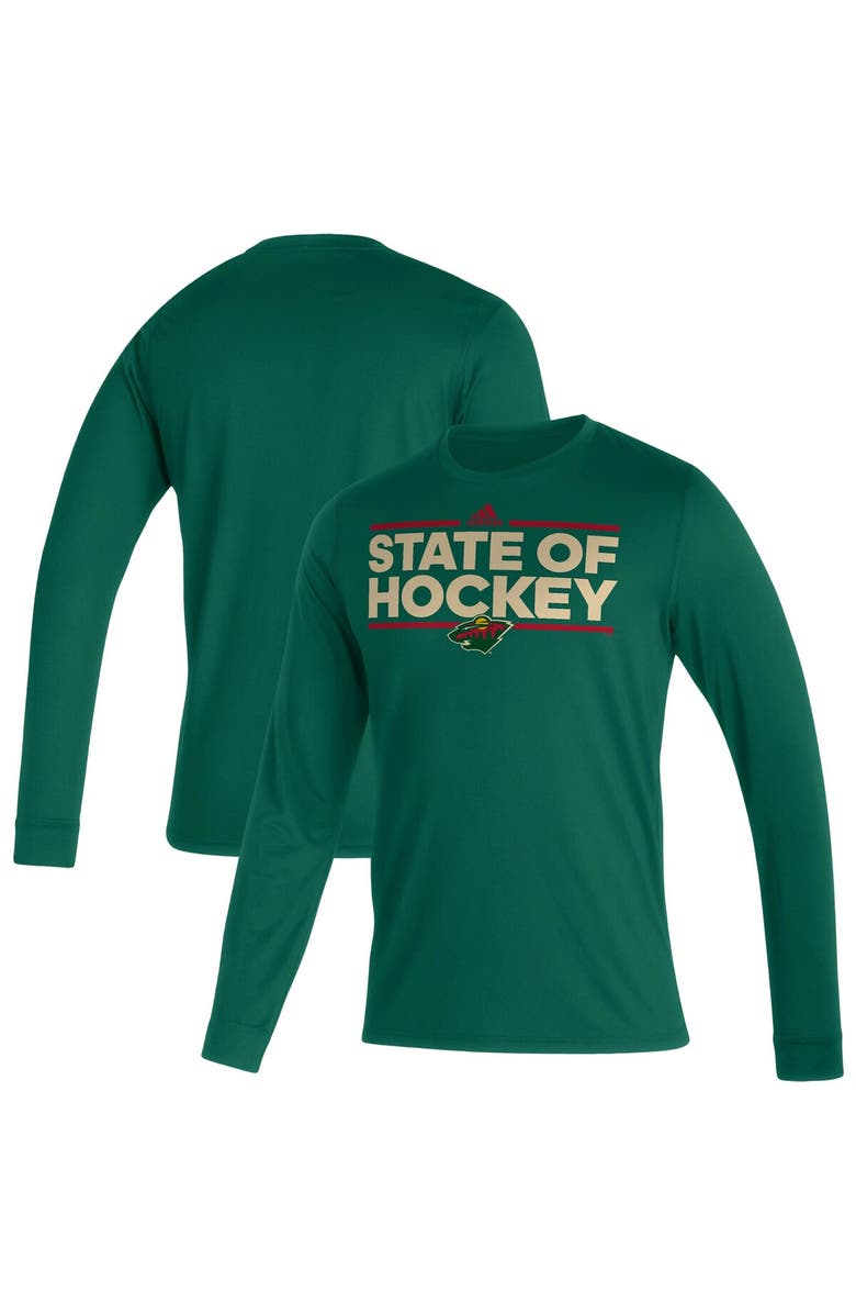 adidas Men's adidas Green Minnesota Wild Dassler AEROREADY Creator Long Sleeve T-Shirt, Main, color, 
