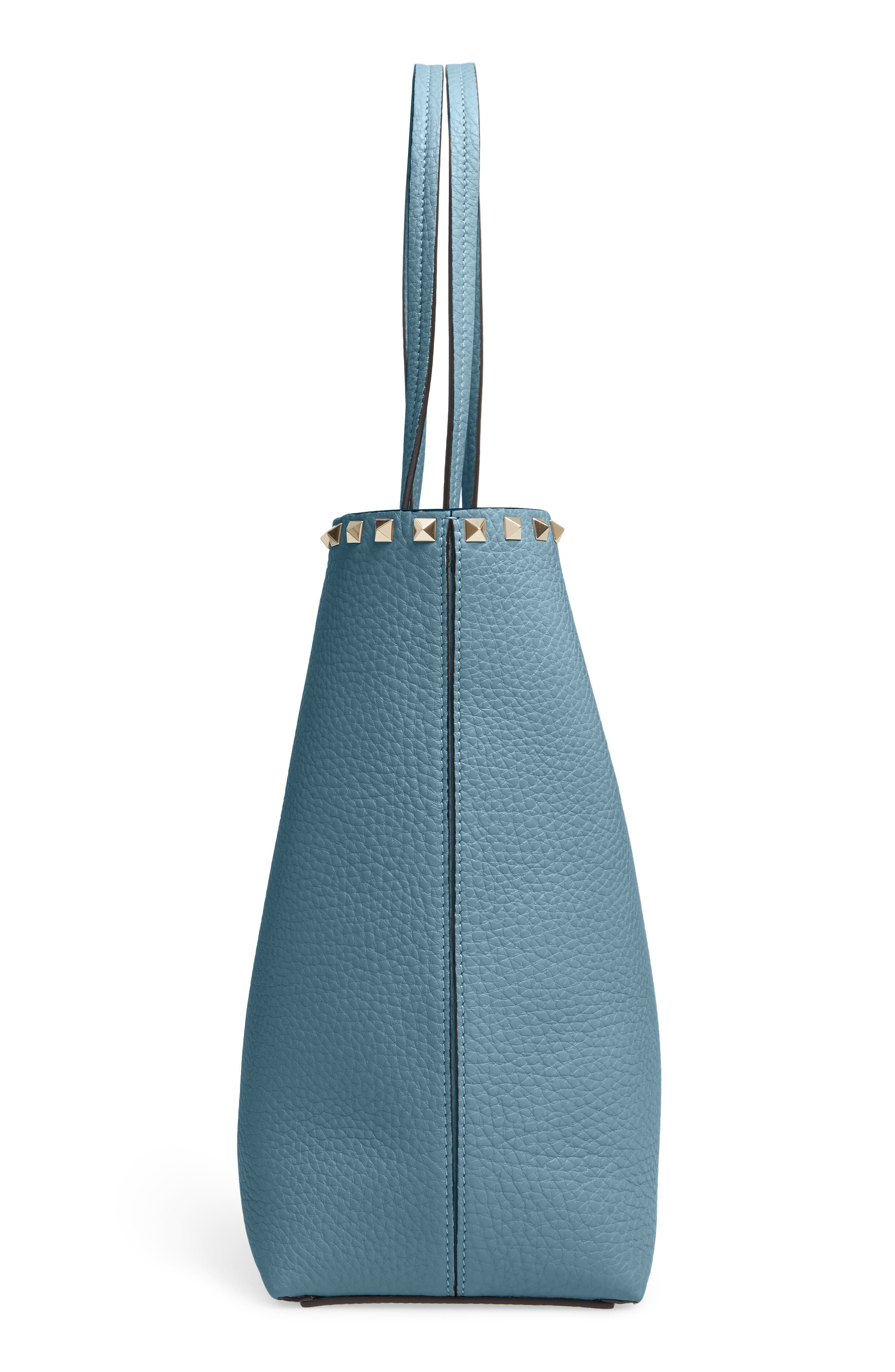 Rockstud Leather Tote, Alternate, color, AMADEUS
