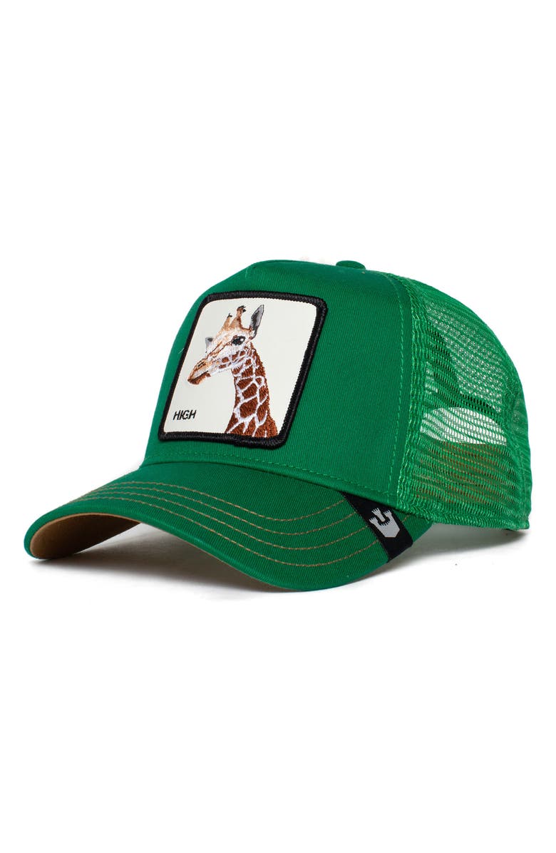 Goorin Bros. The Giraffe Patch Trucker Hat, Main, color, Green