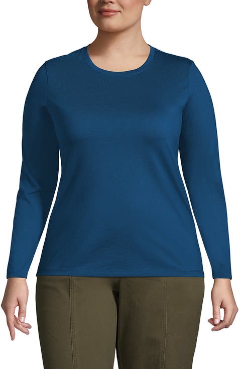 Relaxed Supima Cotton Long Sleeve Crew Neck T-Shirt