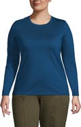 Lands' End Supima Cotton Long Sleeve Crewneck T-Shirt