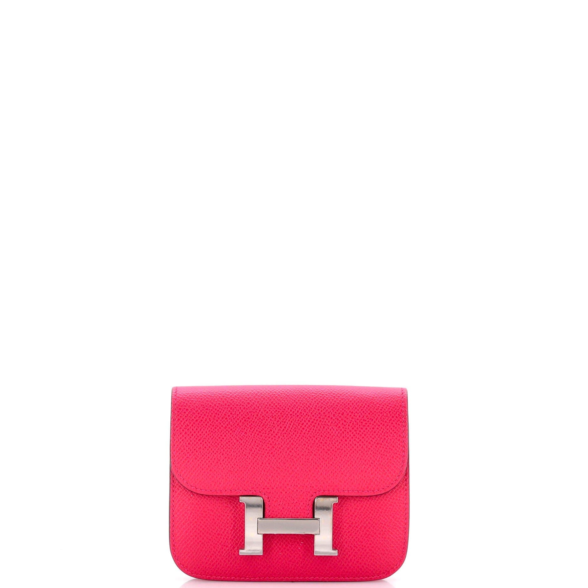 Pre-Owned Hermes Constance Slim Wallet Epsom, Main, color, Rose Mexico
