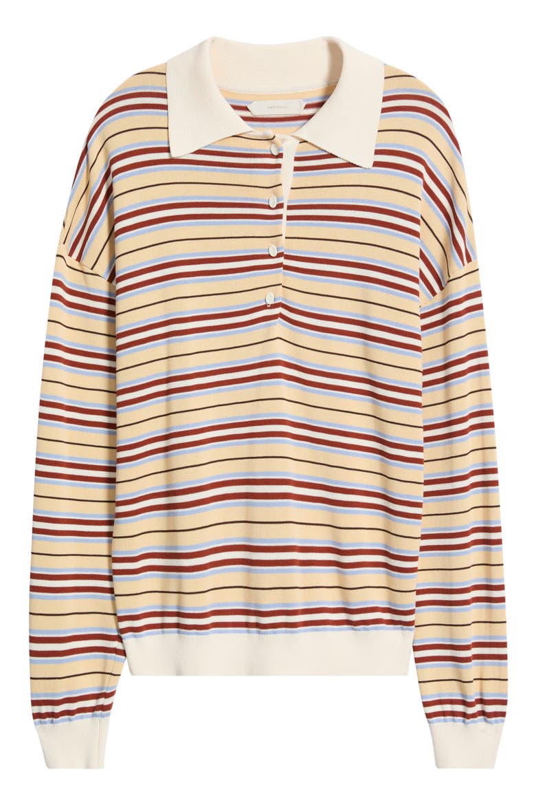 Harlow Oversized Striped Polo, Alternate, color, CILA STRIPE BUTTER