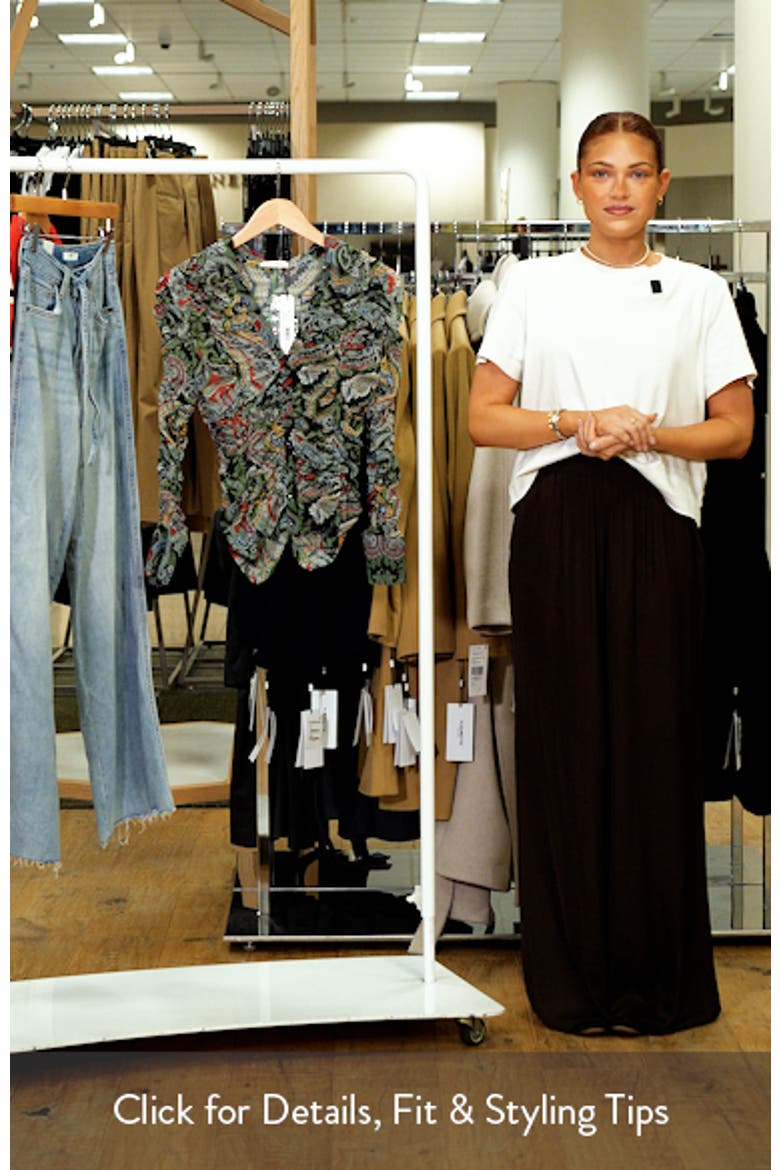 Portia Paisley Center Ruched Button-Up Shirt video