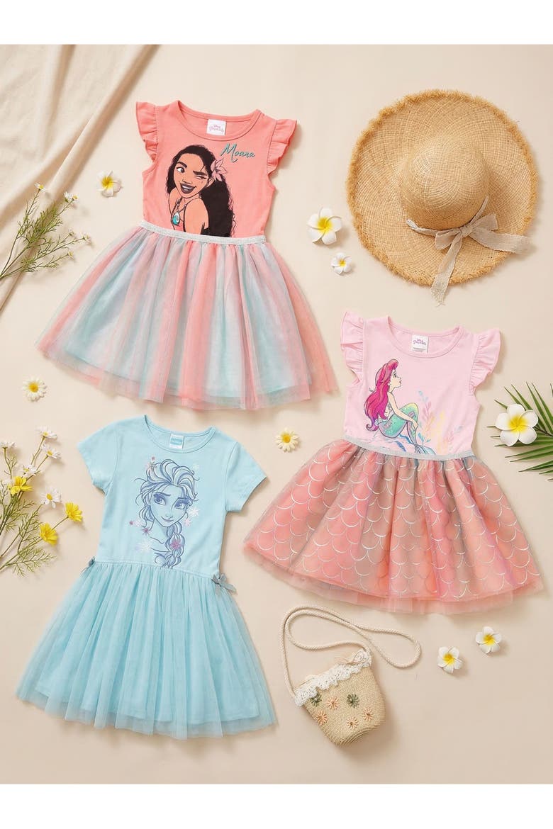 The Little Mermaid Princess Ariel Tulle Tutu Dress, Alternate, color, Pink Silver Ariel