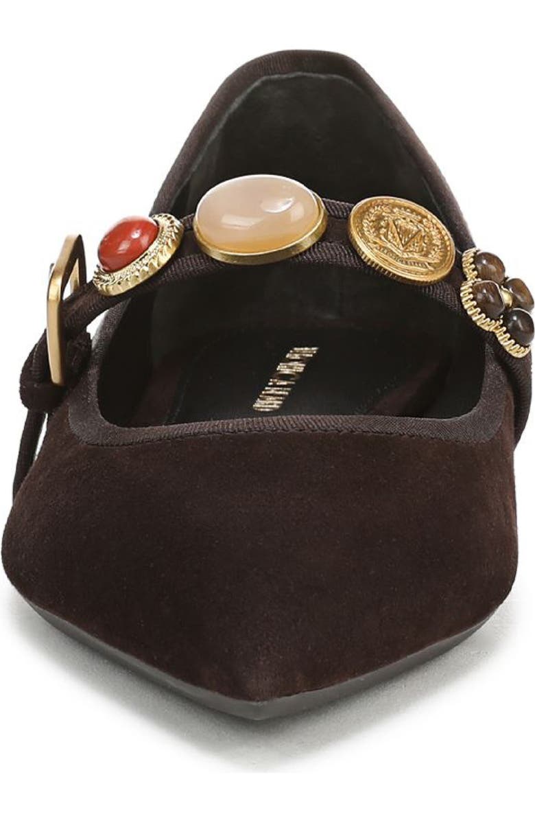 Veronica Beard Selene Charms Pointed Toe Flat, Alternate, color, Espresso
