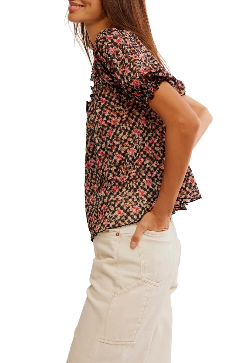 Free People Astra Floral Print Top, Alternate, color, Black Combo