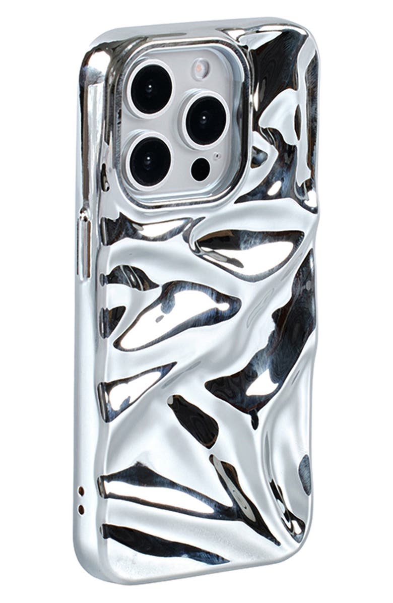 Auramma Silver Crinkle iPhone 15 Pro Max Case, Alternate, color, Silver