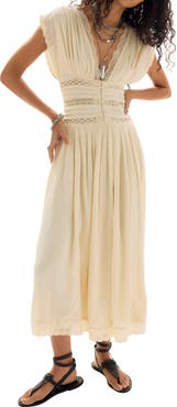 Free People Swimming Across the Sky Eyelet Trim Midi Dress