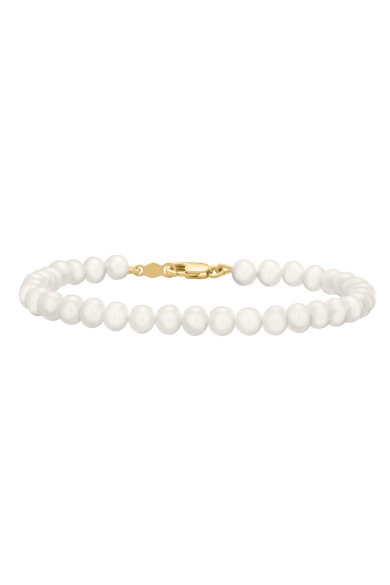 14K Gold & Cultured Pearl Bracelet, Main, color, GOLD