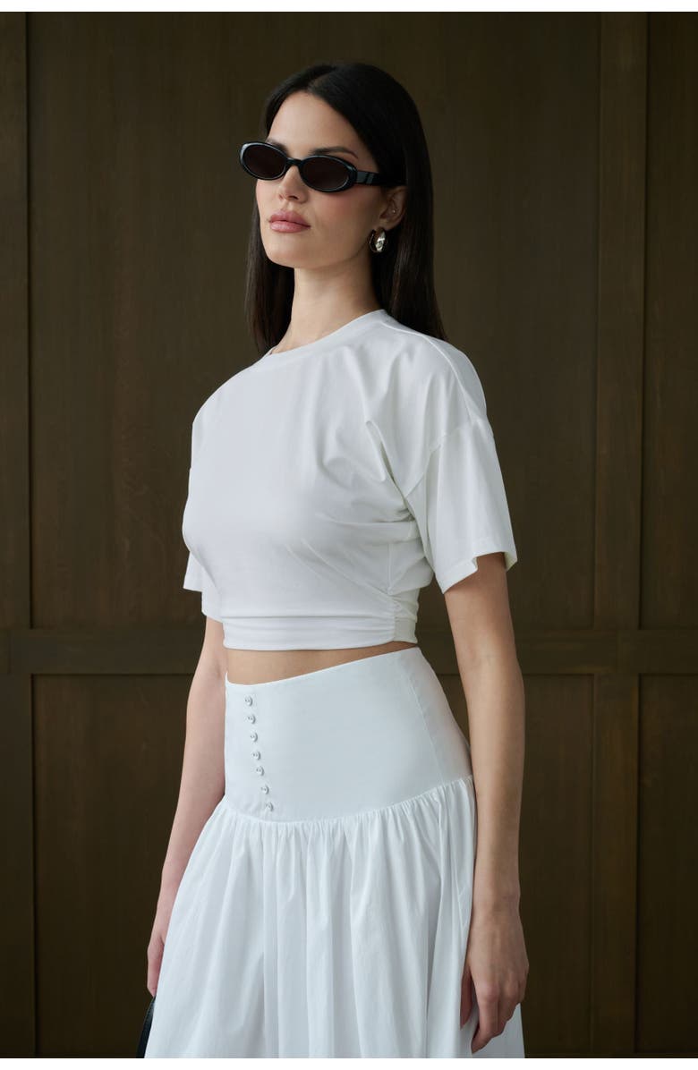 WeWoreWhat Ruched Cropped Tee, Alternate, color,