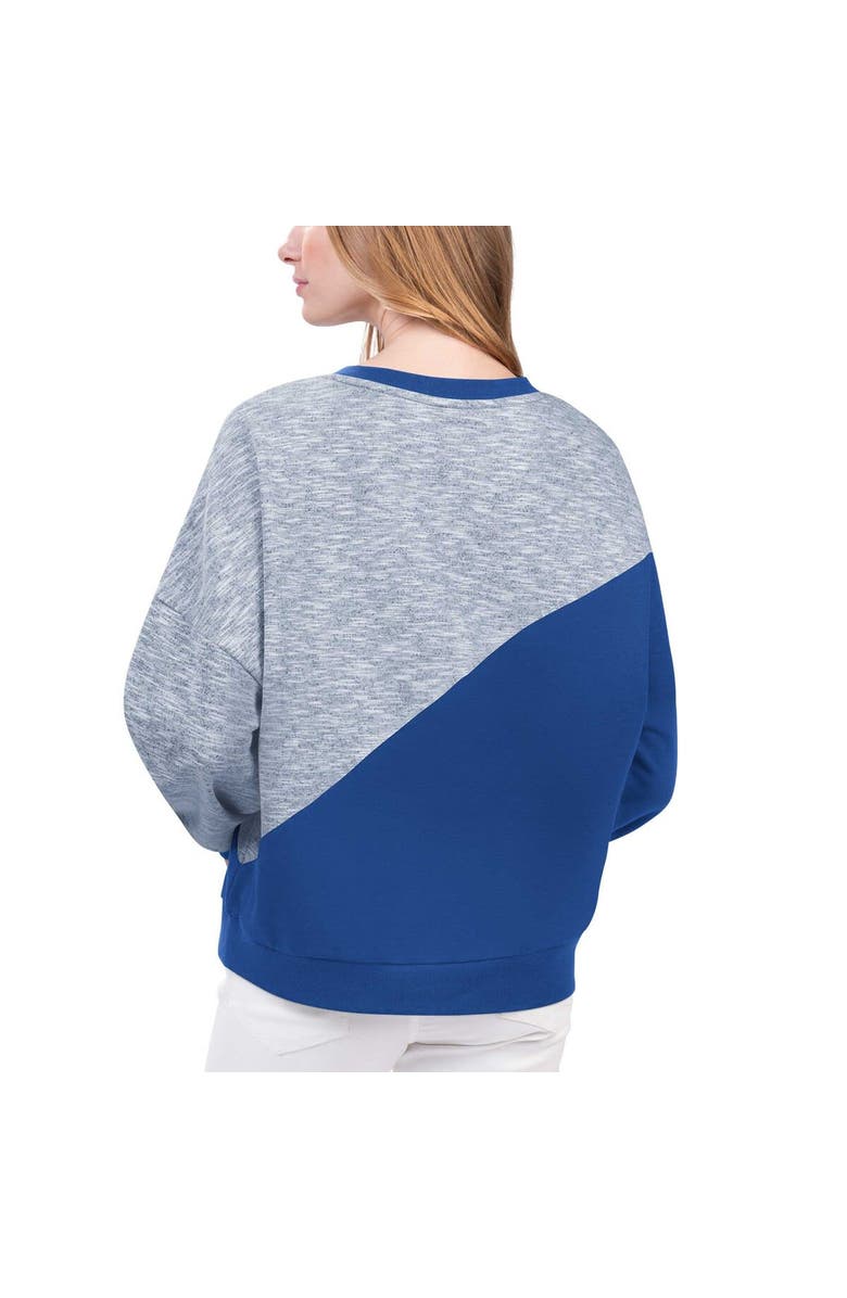 G-III 4HER BY CARL BANKS Women's G-III 4Her by Carl Banks Royal Golden State Warriors Benches Split Pullover Sweatshirt, Alternate, color, Royal