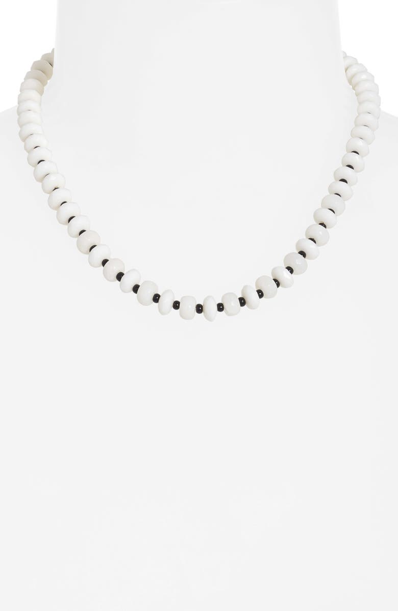 Nordstrom Color Pop Beaded Necklace, Alternate, color, Ivory- Black Combo