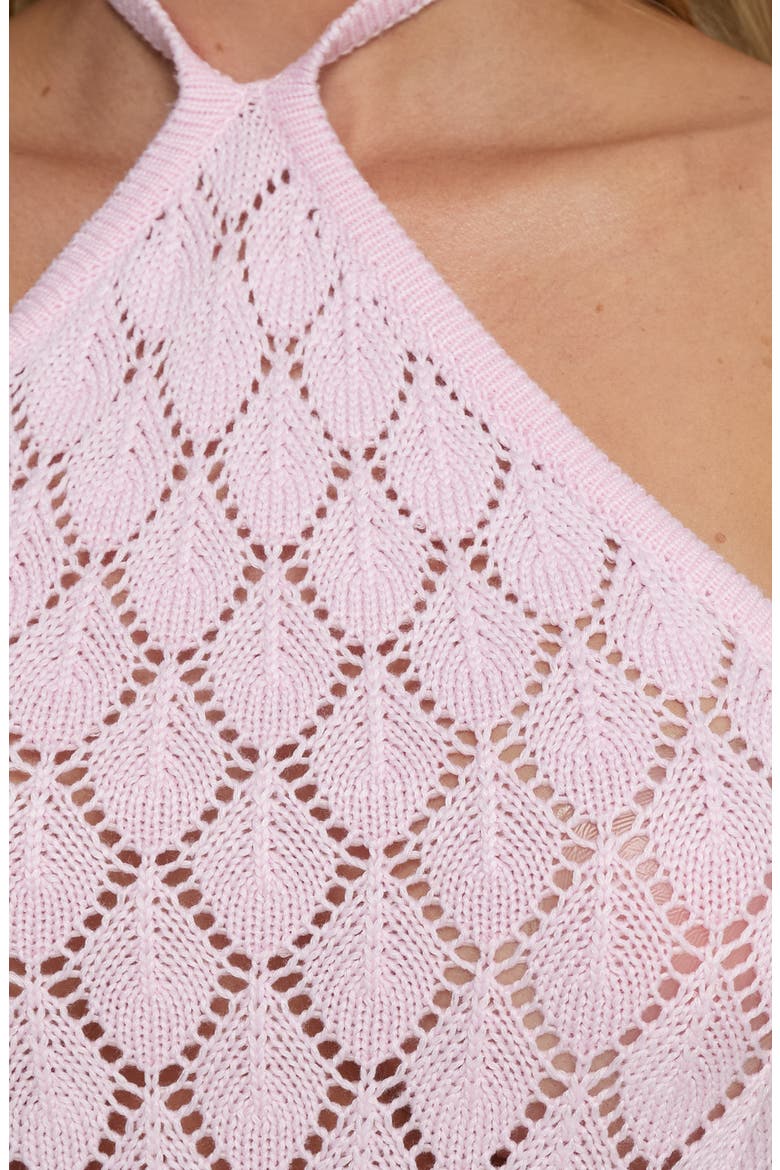 Jorda Halter Crochet Maxi Dress, Alternate, color, PINK