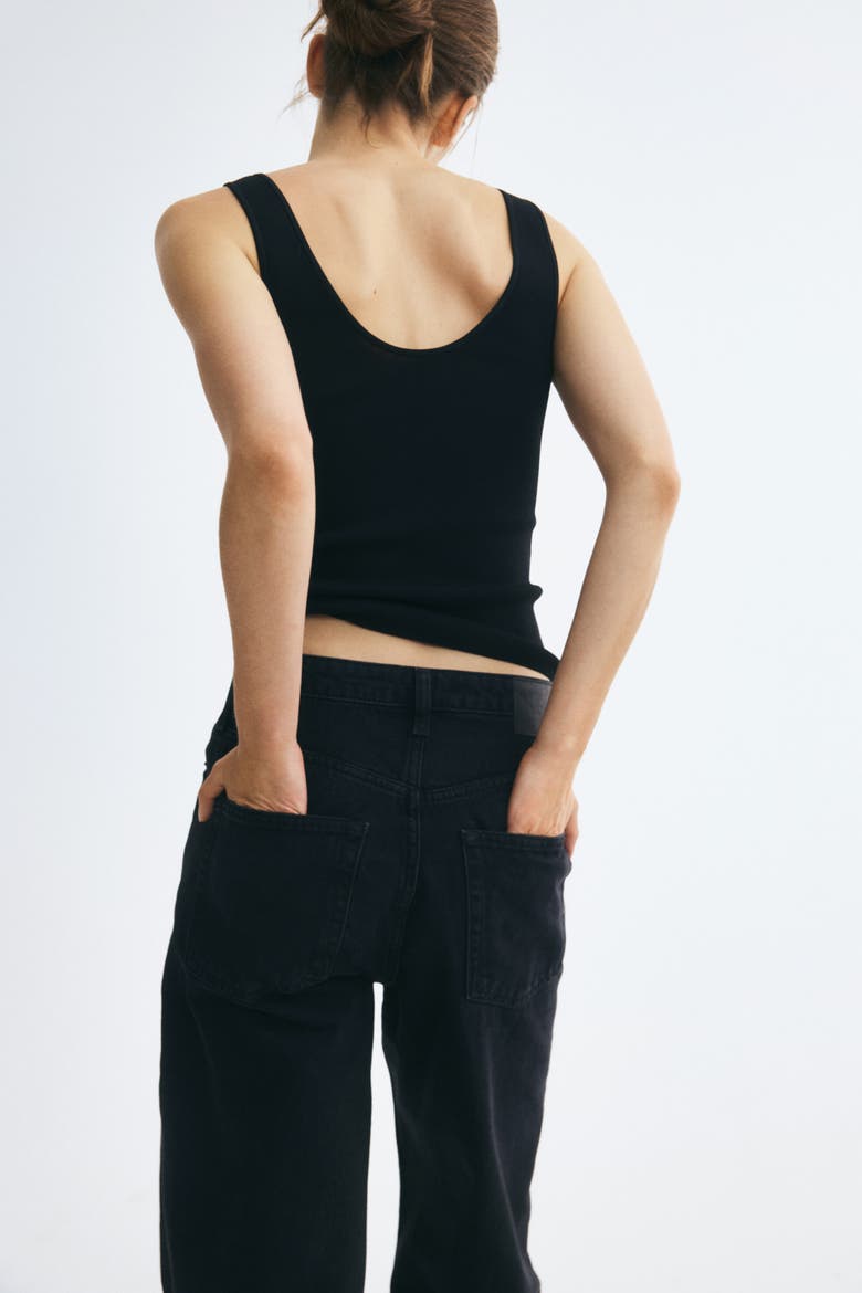 Ava Ultra High Rise Wide Leg Jeans, Alternate, color, Denim black