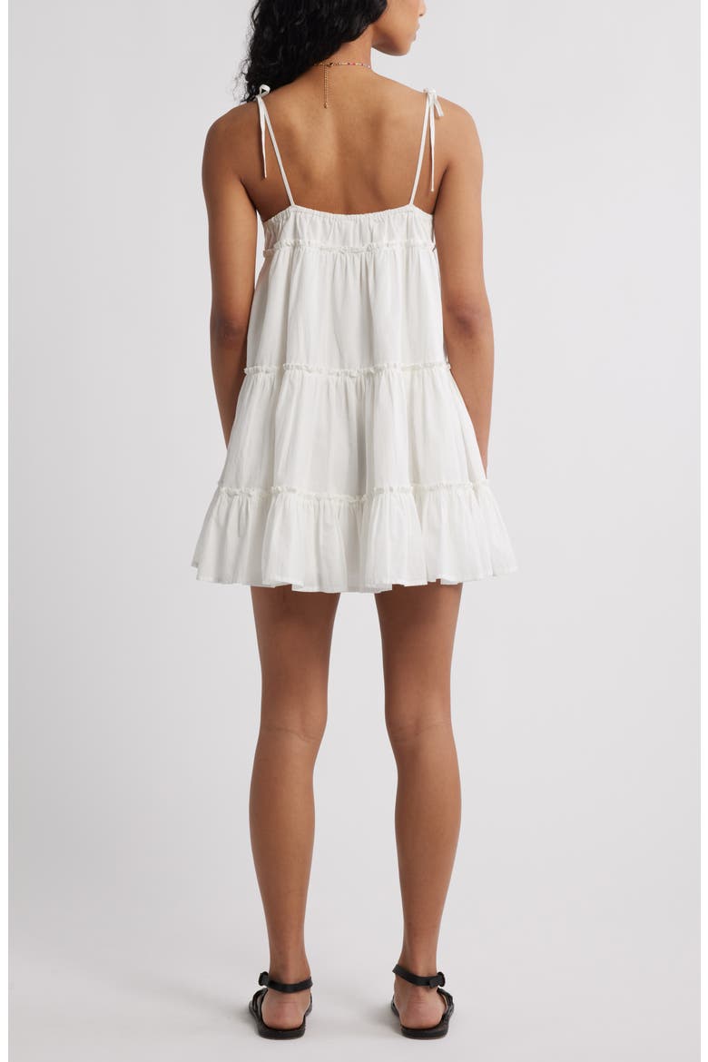Tiered Cotton Minidress, Alternate, color, WHITE BLANC