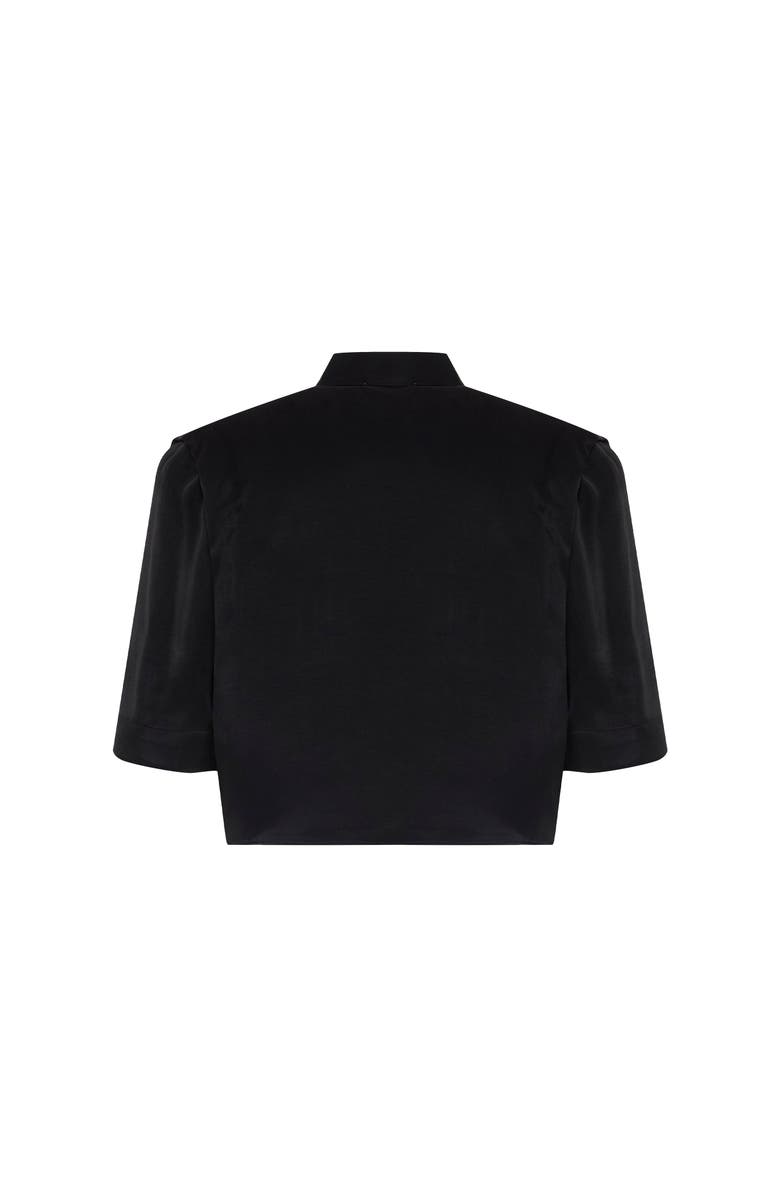 THEO The Label Phaenna Shoulder Pleat Tee, Alternate, color, Black
