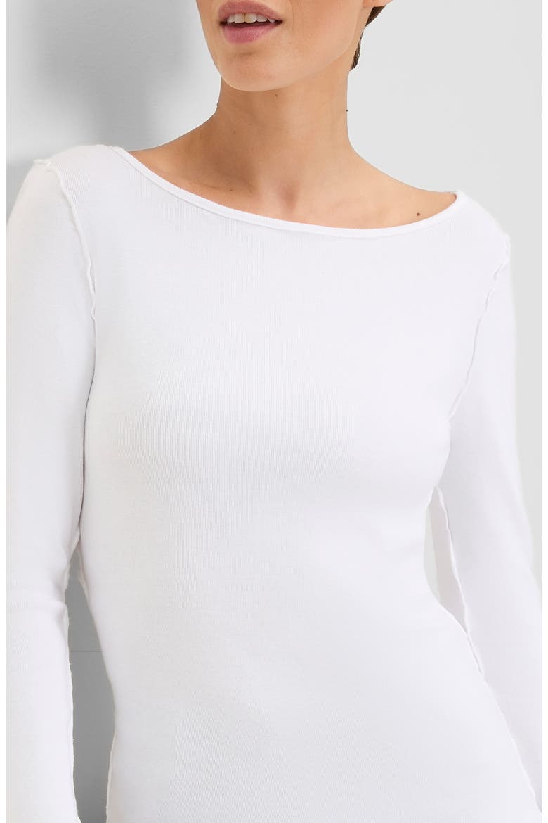 Flared Sleeve Long Sleeve Boatneck Tee, Alternate, color, WHITE