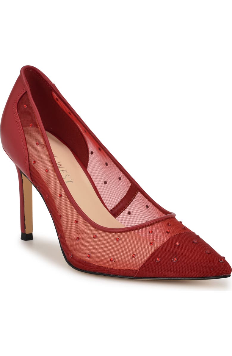 Nine West Exxtra Pointed Toe Pump, Main, color, Red Mesh