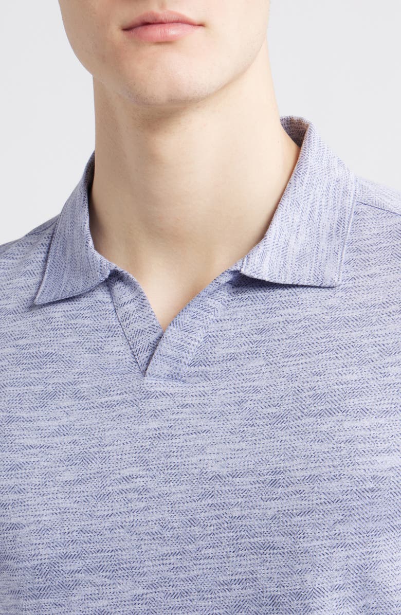 Robert Barakett Martel Slim Fit Herringbone Jacquard Johnny Collar Polo, Alternate, color, Lavender