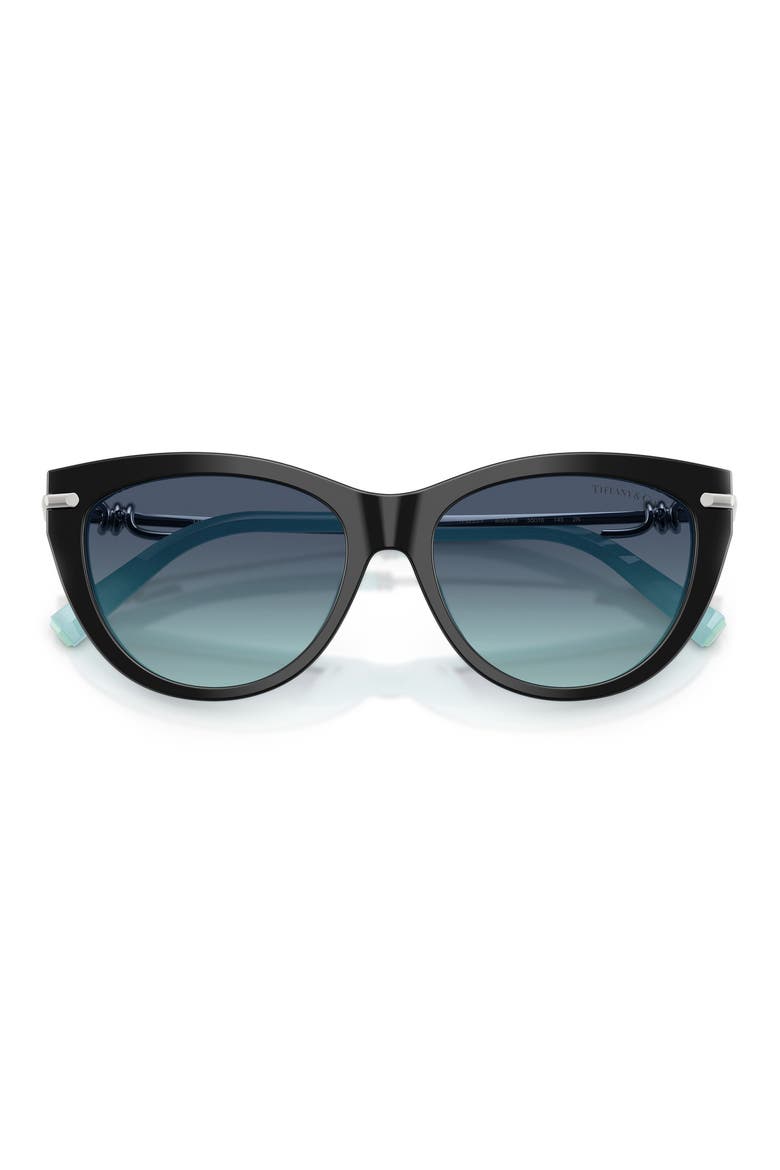 55mm Cat Eye Sunglasses, Alternate, color, BLACK ON TIFFANY BLUE / AZURE