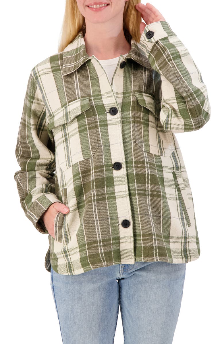 Lucky Brand Plaid Cotton Shirt Jacket, Main, color, 