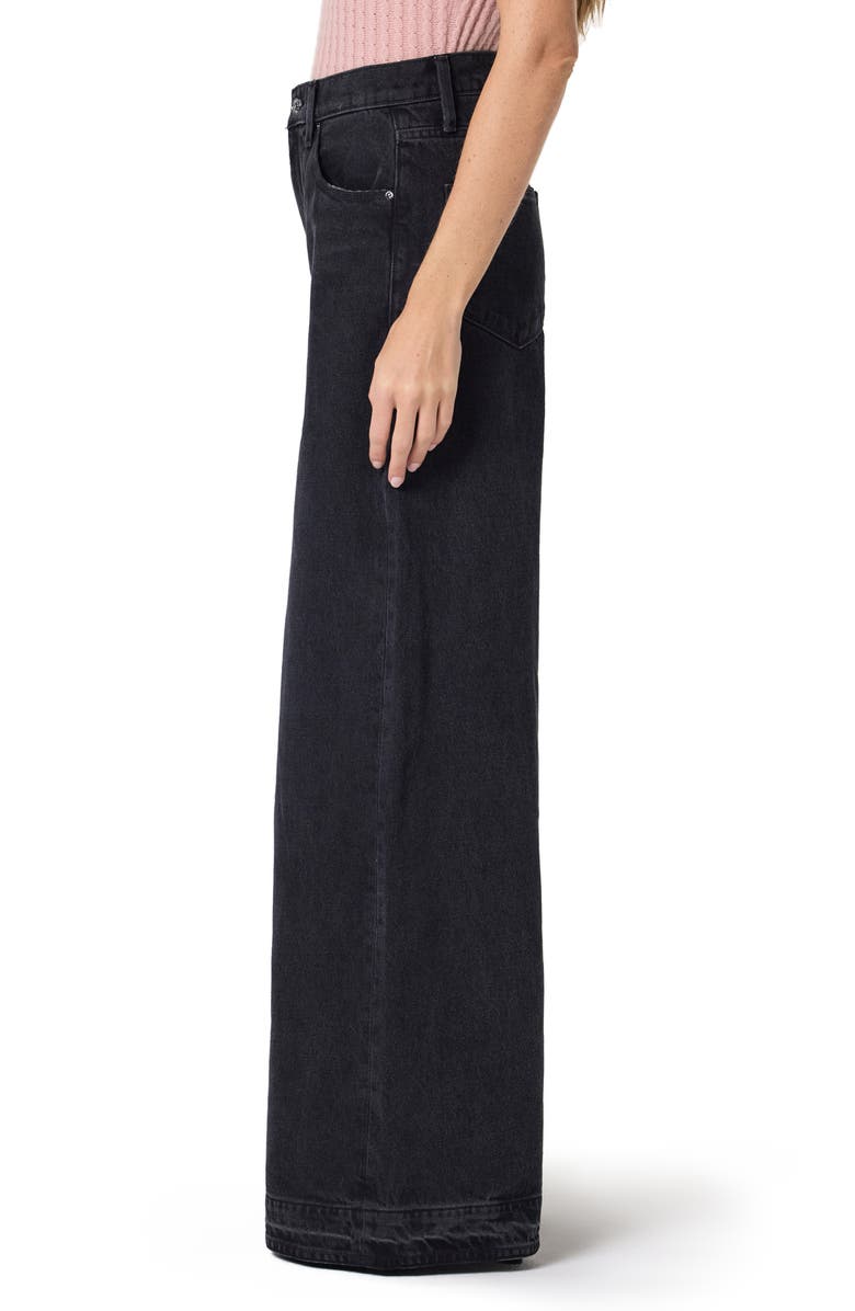 PAIGE Cameron High Waist Release Hem Wide Leg Jeans, Alternate, color, Boho Black