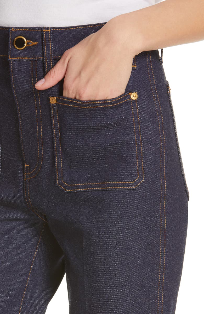 Khaite Raquel Crop Flare Jeans, Alternate, color,