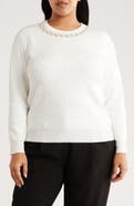 BY DESIGN Embellished Crewneck Sweater
