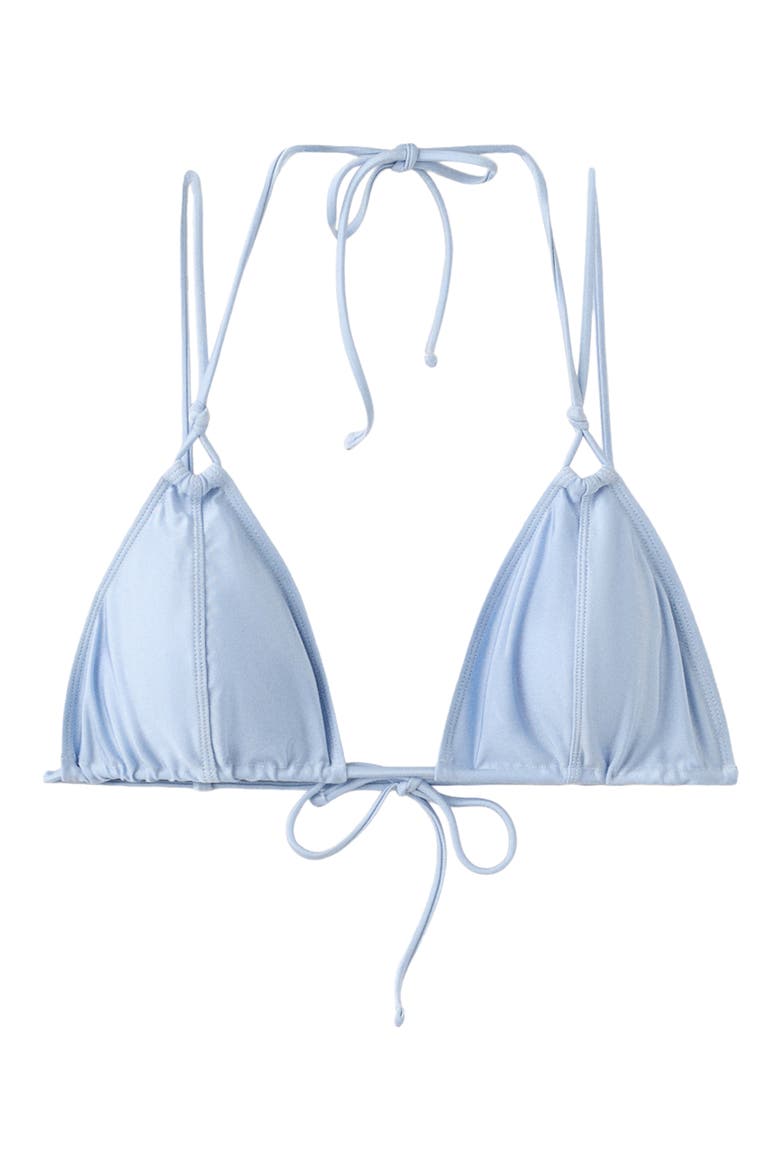 Seamed Knotted Triangle Bikini Top, Main, color, SKY BLUE