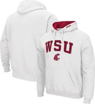 COLOSSEUM Men's Colosseum White Washington State Cougars Arch & Logo 3.0 Pullover Hoodie