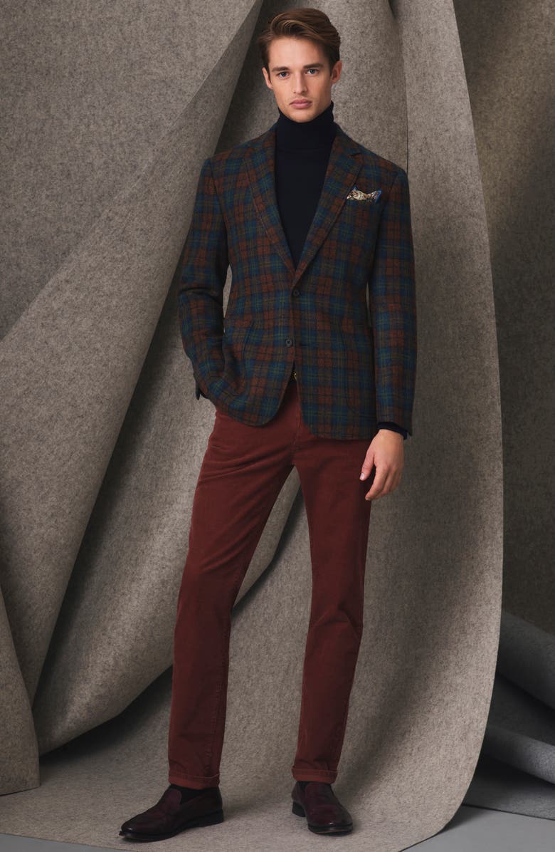 Brooks Brothers Slim Fit Five Pocket Stretch Cotton Corduroy Pants, Alternate, color, 