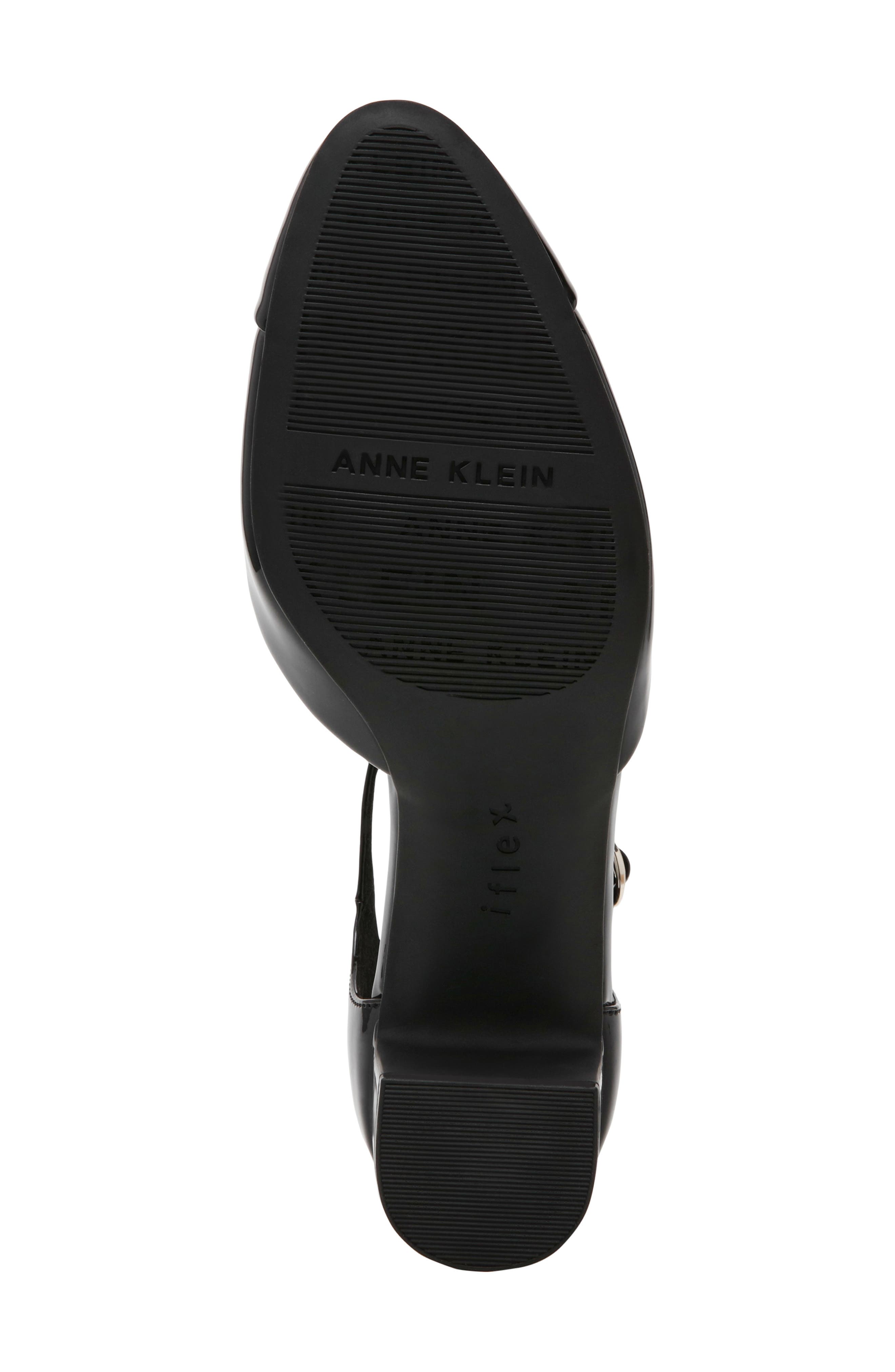 Anne Klein Picus Ankle Strap Pump, Alternate, color, Black Patent