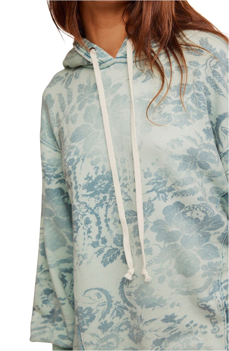 Free People Magpie Cotton High-Low Hoodie, Alternate, color, Ice Combo