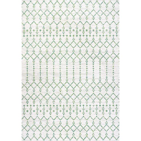 Ourika Moroccan Geometric Textured Weave Indoor/Outdoor Area Rug